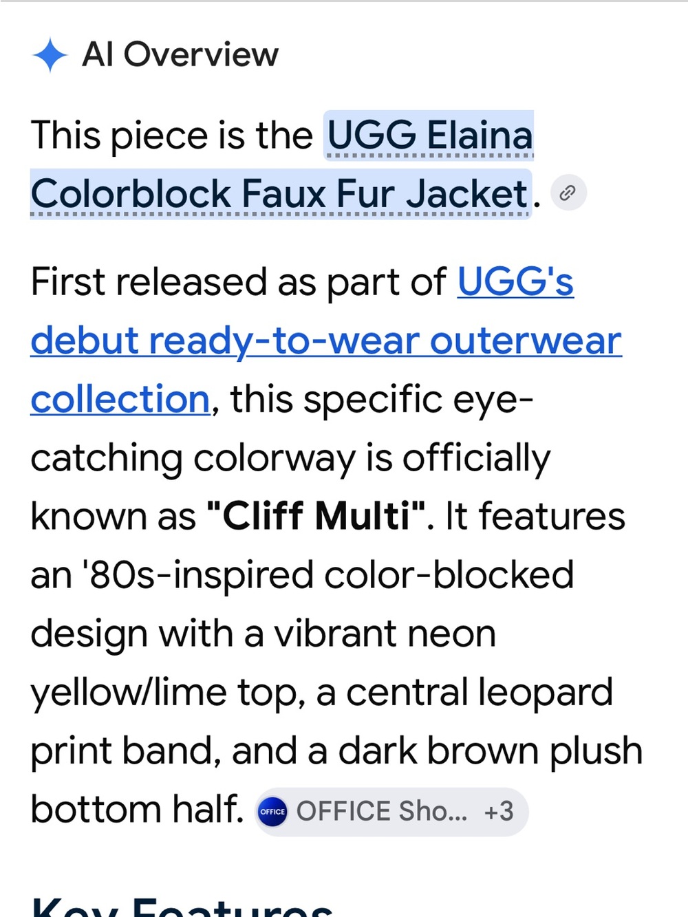 UGG Elaina Colorblock Faux Fur Jacket - Neon Yellow/Leopard/Brown